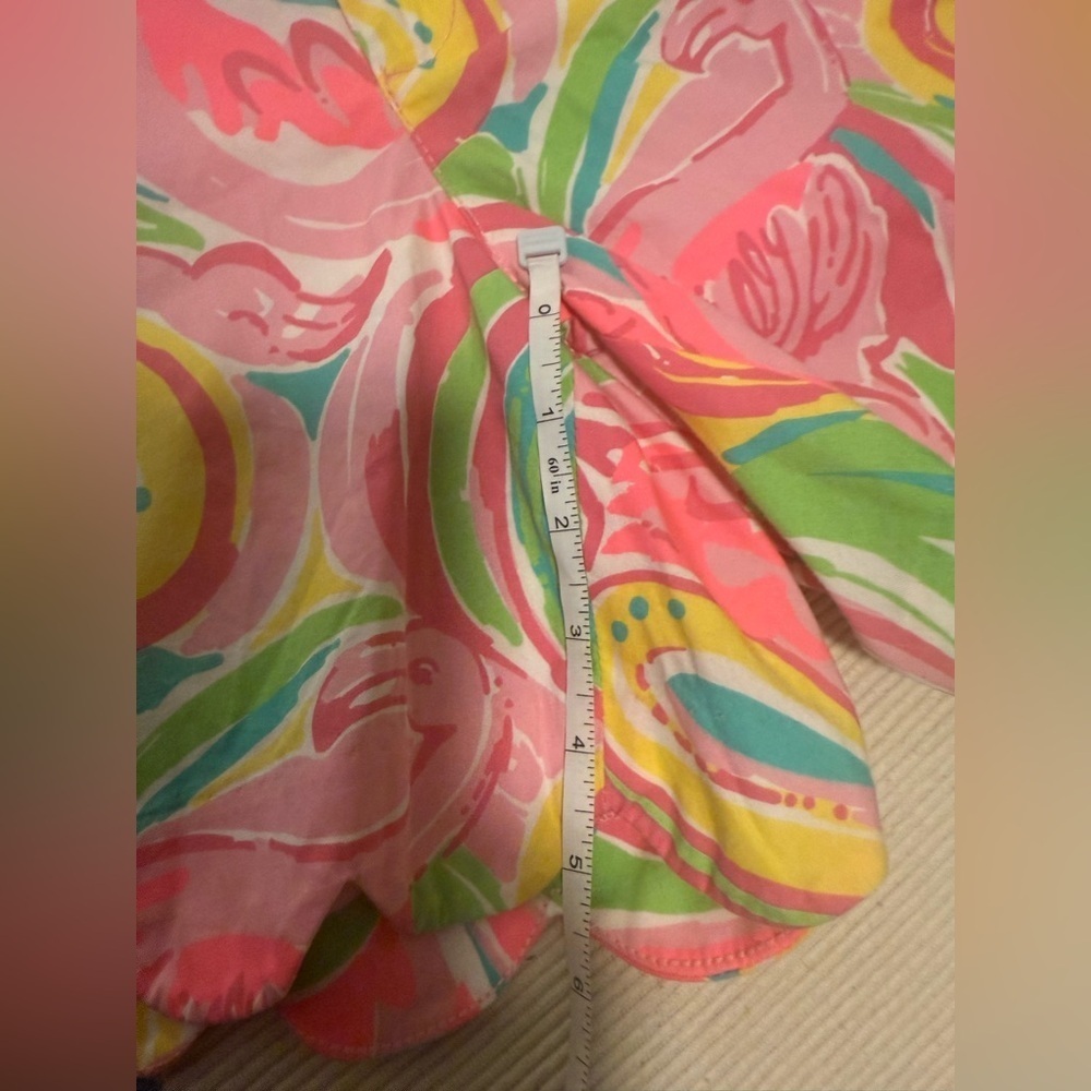 Lilly Pulitzer Women's Pink and Green Patterned Shorts Sz 8 - Picture 6 of 10